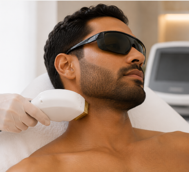 Laser treatment for chronic razor bumps Laser treatment for chronic razor bumps